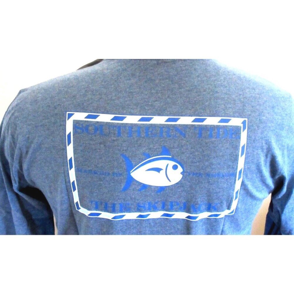 Men's Southern Tide Long Sleeve Skipjack Fishing Seven Seas Blue T shirt Medium - Picture 4 of 5